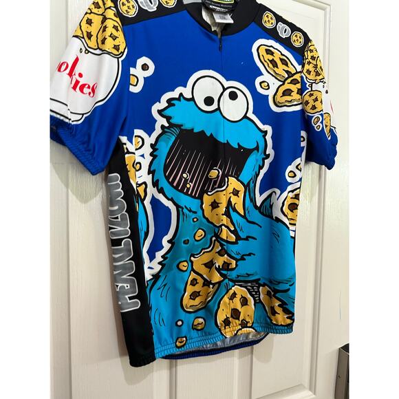 Vintage Pearl Izumi Cookie Monster Bike Hype Street 2005 Sesame Street Jersey M - Picture 7 of 7